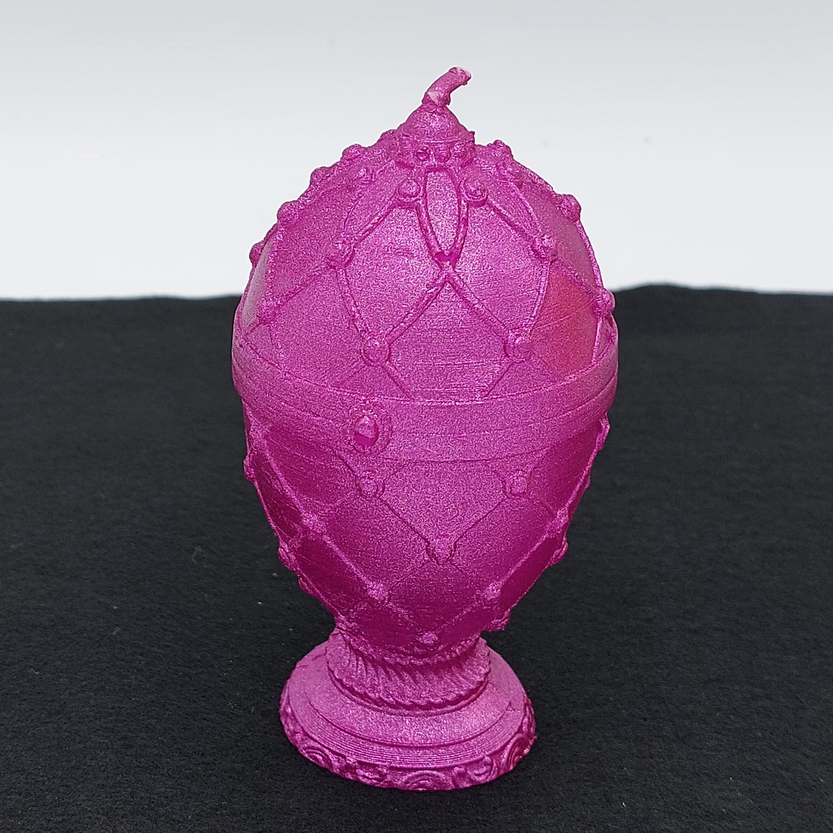 Kaars 'Fabergé', roze metallic