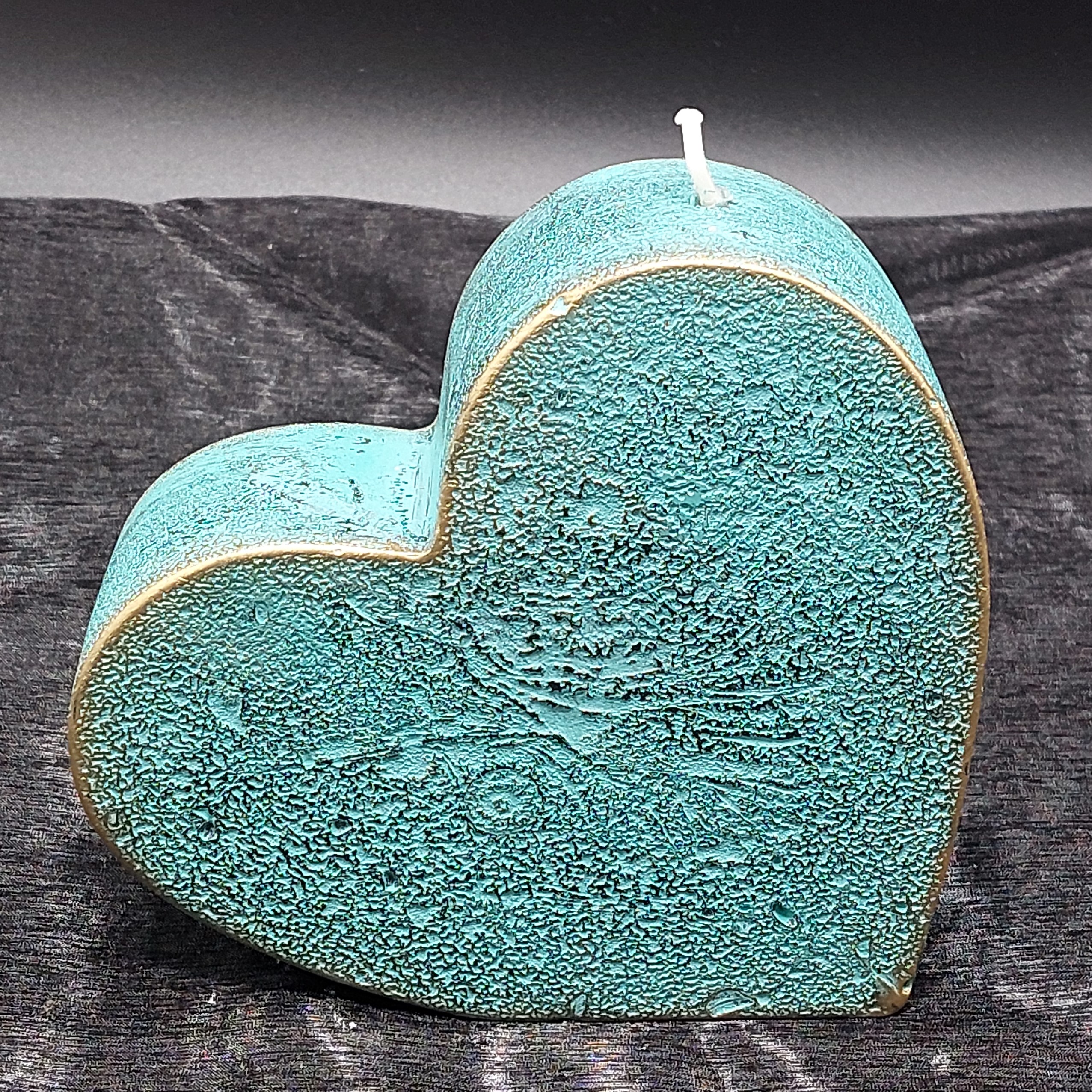 Kaars in hartvorm, Loft Rustiek, Turquoise