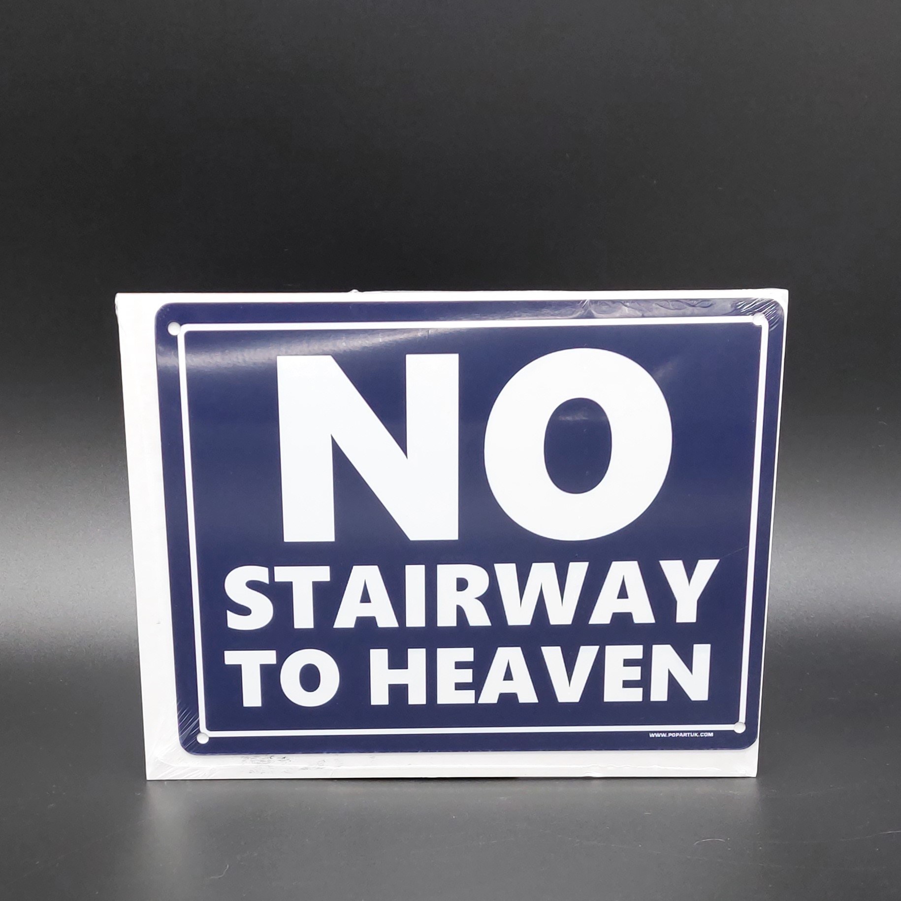 Mini tekstbord 'No stairway to heaven'