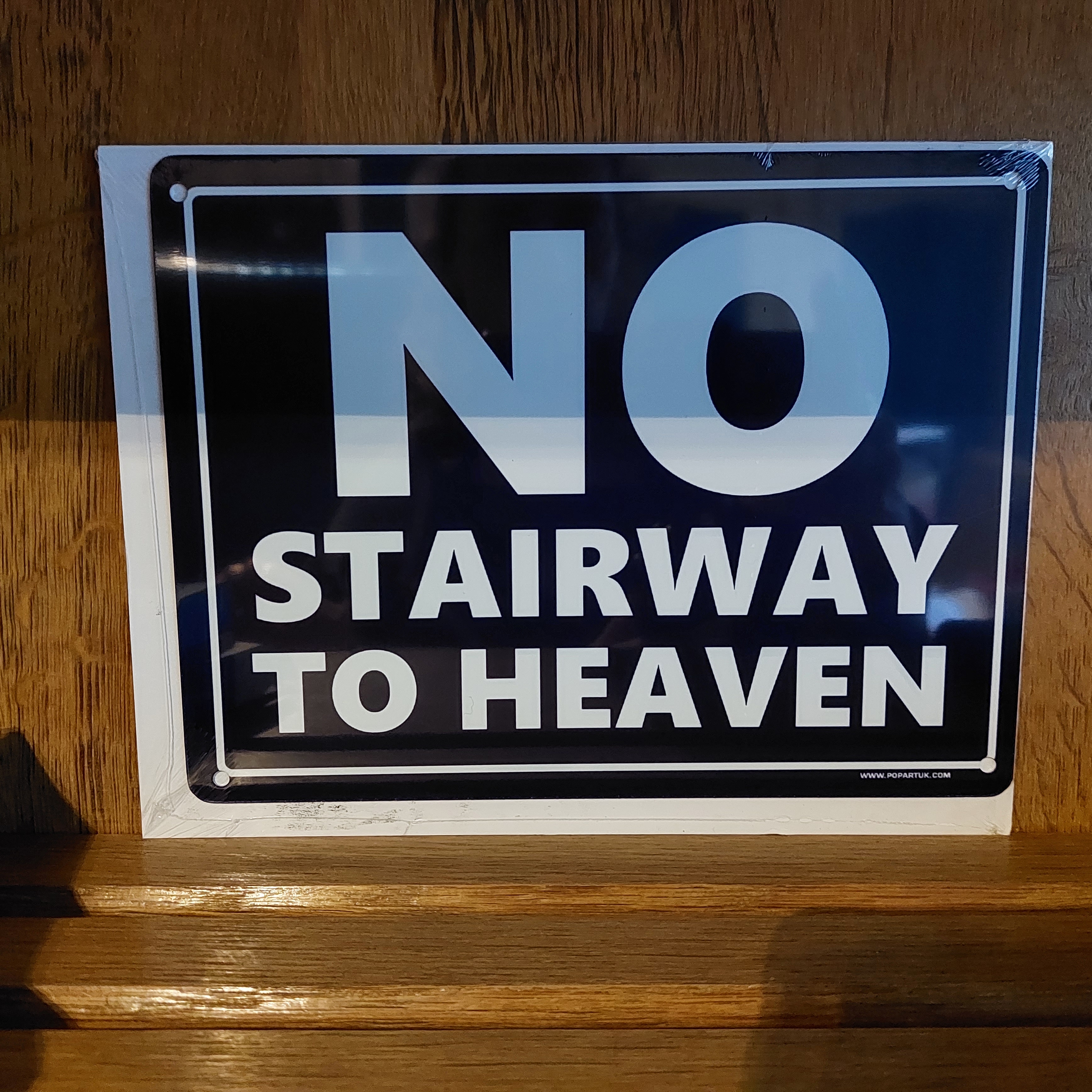 Mini tekstbord 'No stairway to heaven'