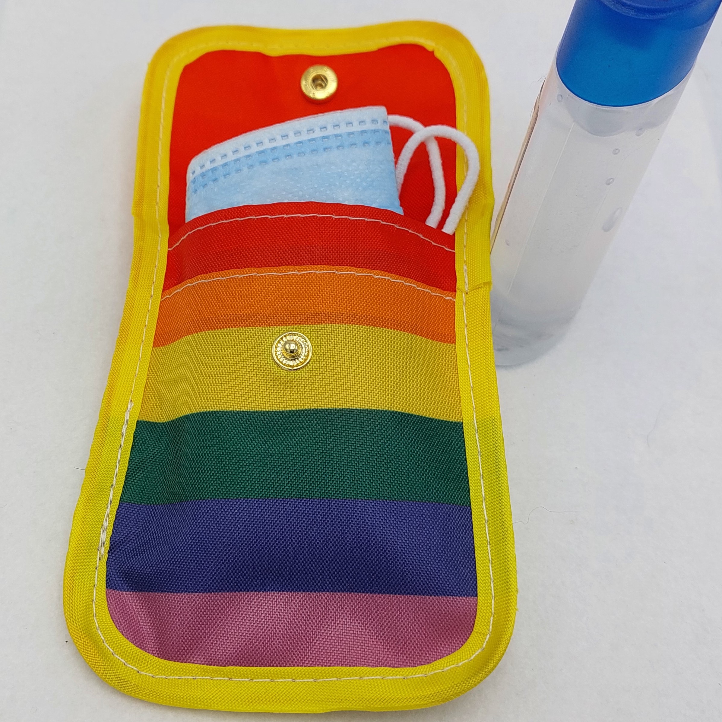 Tasje voor mondkapje & handgel, regenboog