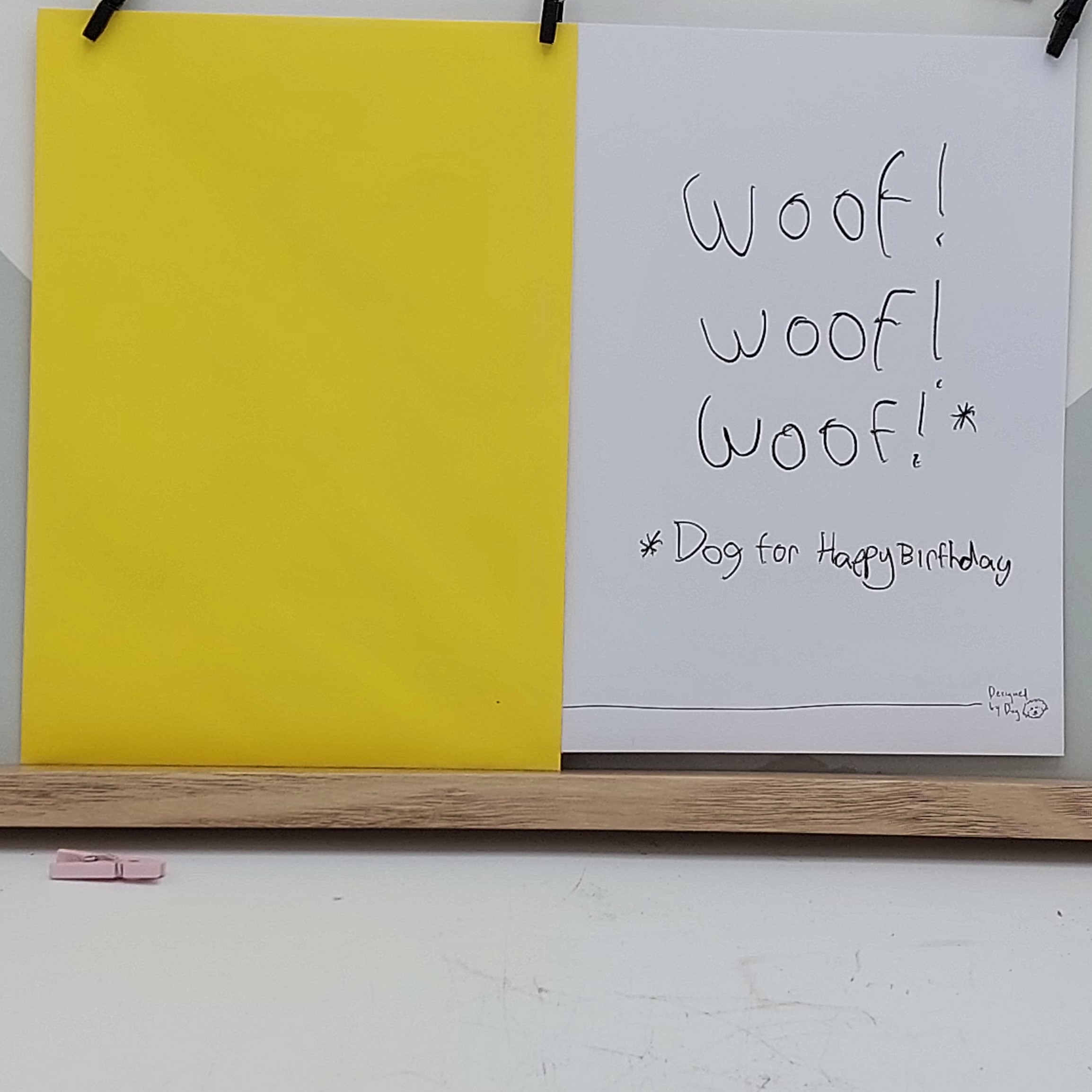 Wenskaart, 'Dog for happy birthday'