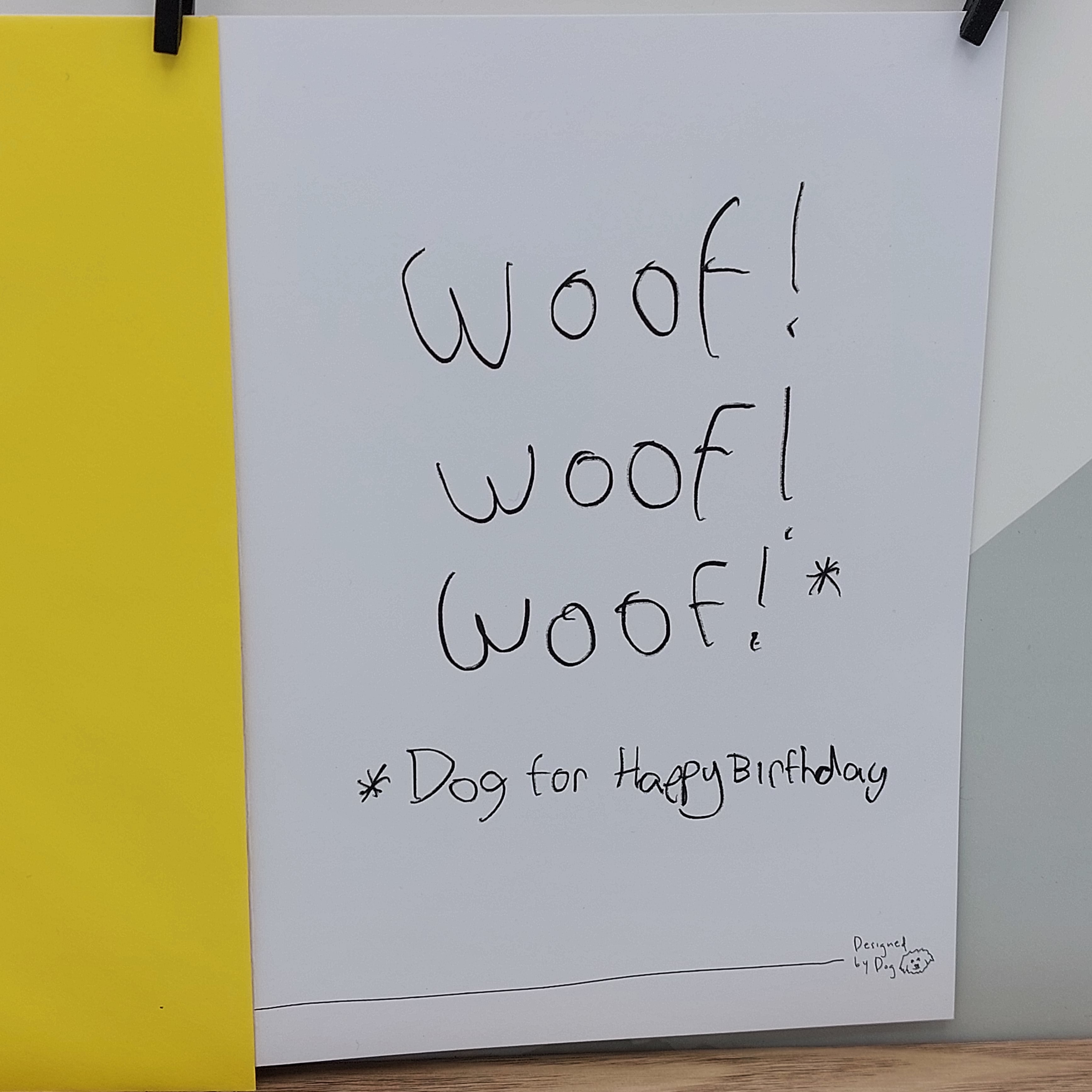 Wenskaart, 'Dog for happy birthday'