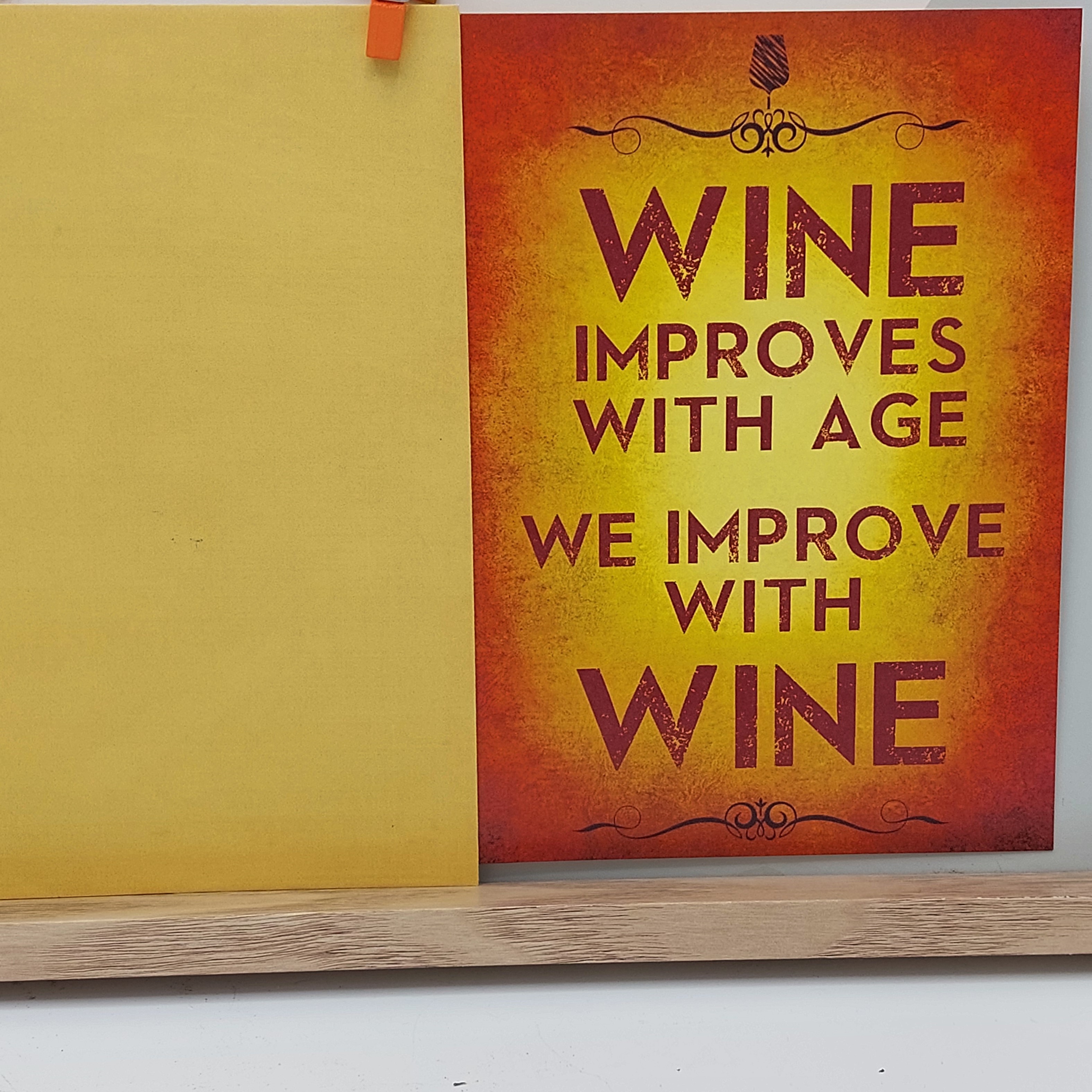 Wenskaart, 'Improved with wine'