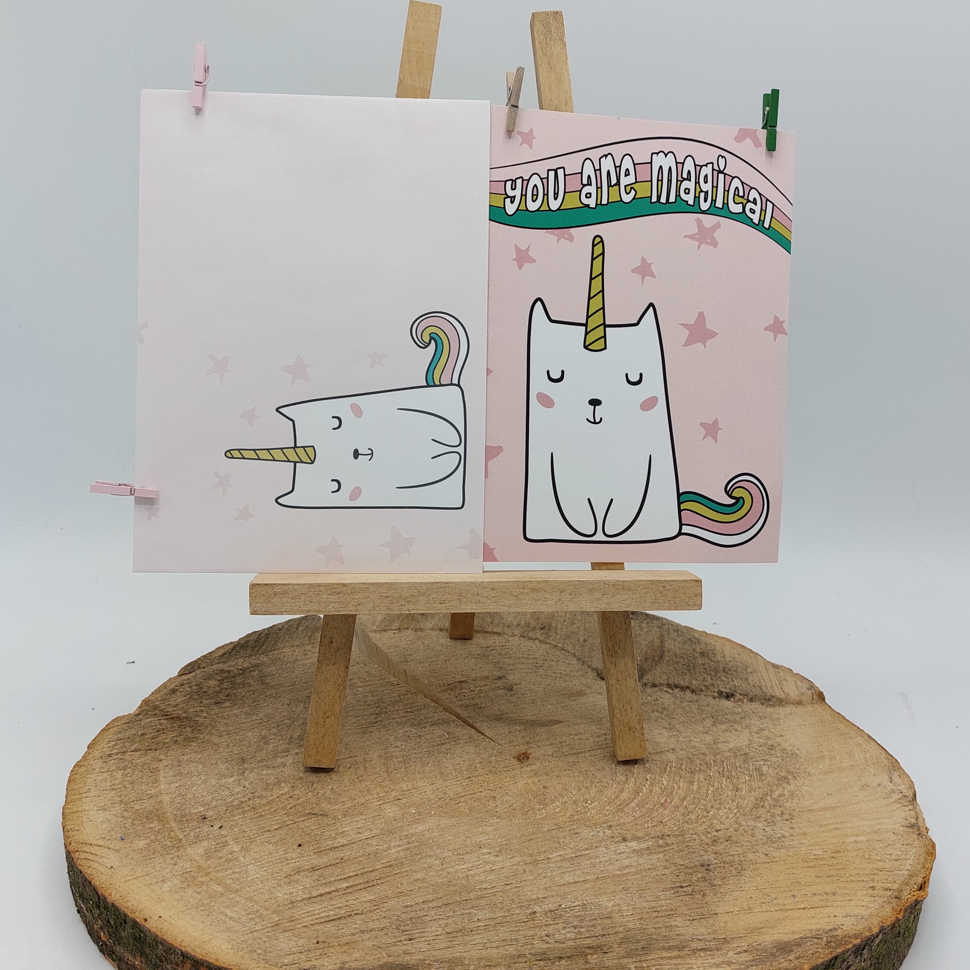 Wenskaart, 'Magical cat unicorn'